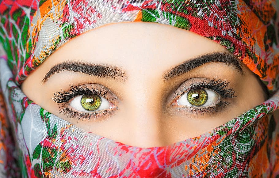 woman, headscarf, exotic, beautiful, scarf, traditional, fashion, style, portrait, veil