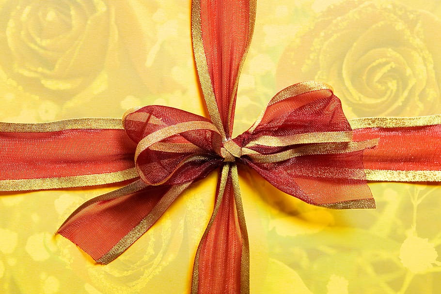 gift, bow, nobody, package, present, red, ribbon, tape, tie, valentine