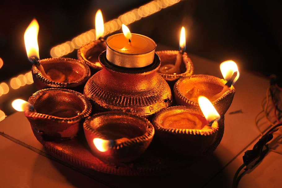 indian candles, various, candle, candles, india, indian, burning, fire, flame, illuminated