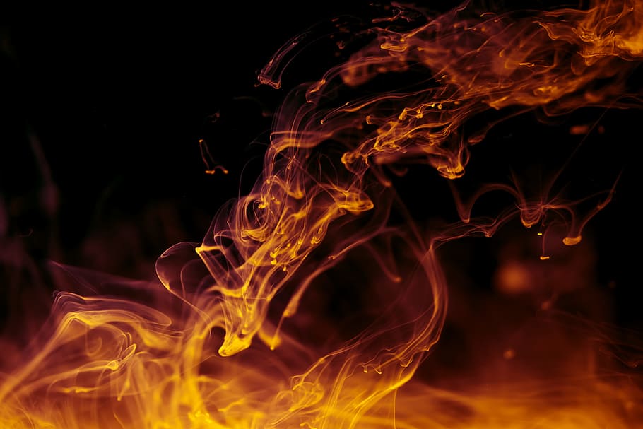 api abstrak, abstrak, latar belakang, hitam, gila, gelap, ledakan, api, aliran, panas