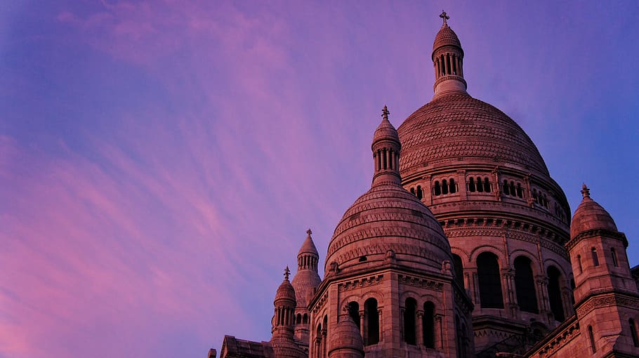 París, puesta de sol, Montmartre, crepúsculo, urbano, edificio, arquitectura, estructura construida, cielo, exterior del edificio