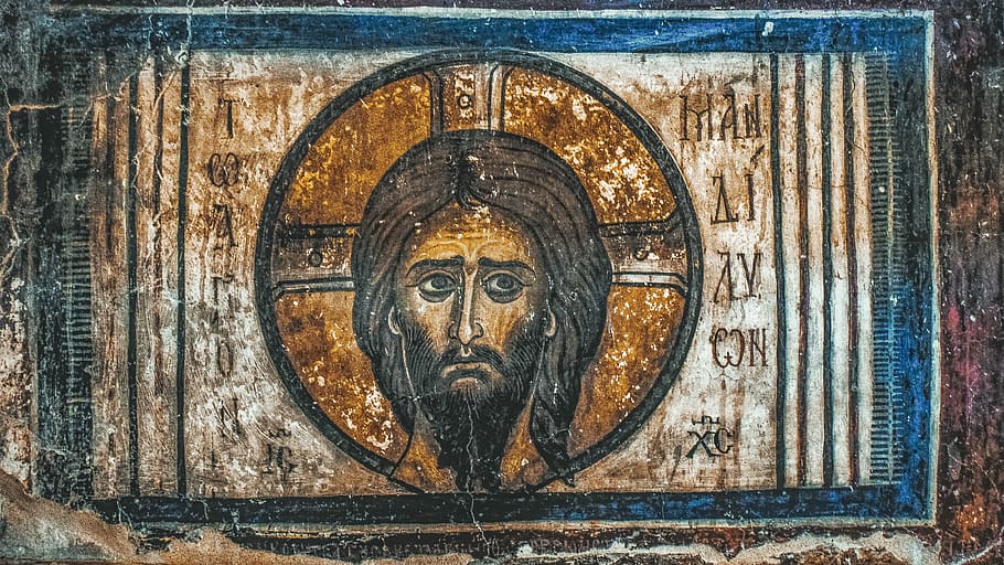 holy handkerchief, jesus christ, icon, painting, iconography, church, archangel michael, 12th century, orthodox, christianity