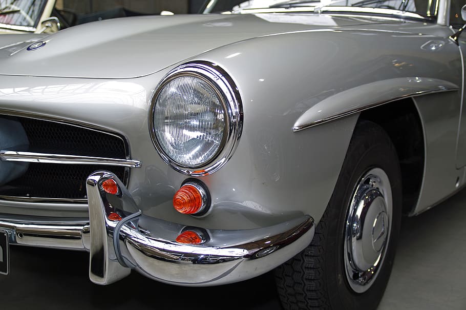 mercedes, 190, sl, spotlight, blinker, oldtimer, classic, automotive, historically, cabriolet