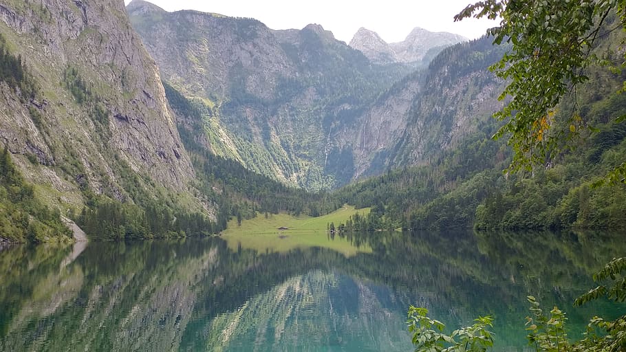 königssee, lago superior, fischunkelalm, berchtesgaden, informe que você já escreveu um país jardineiro, baviera, alemanha, montanha, paisagem - natureza, agua