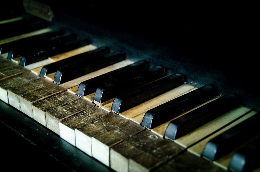 vintage, piano, music, instrument, musical equipment, musical instrument, piano key, arts culture and entertainment, close-up, indoors