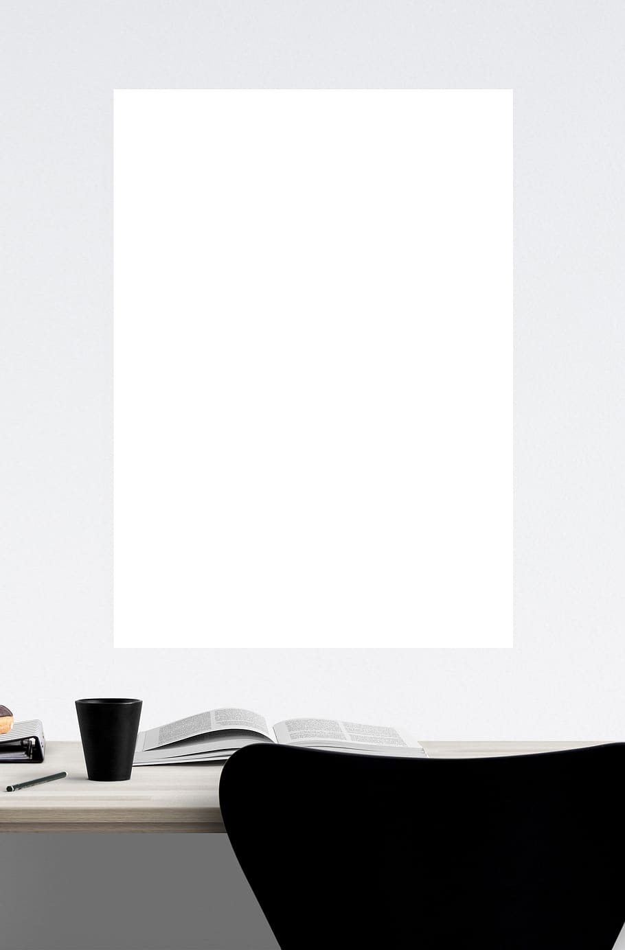 poster, frame, template, chair, book, wall, indoors, copy space, table, absence