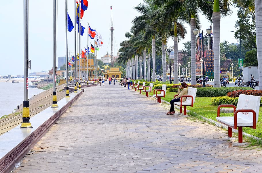 cambodia, phnom penh, landmark, city, phnom, panorama, penh, travel, khmer, tourism