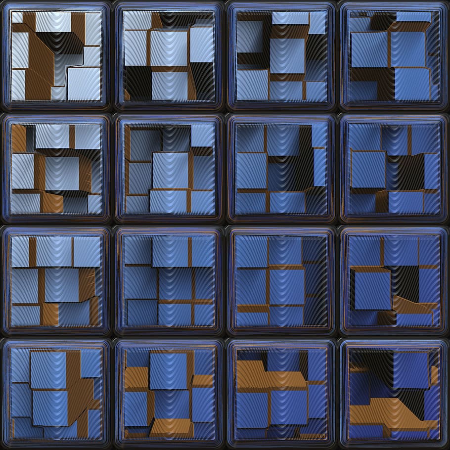 квадраты, 3drender, abstract, blue, background, shape, pattern, modern, полный кадр, фоны