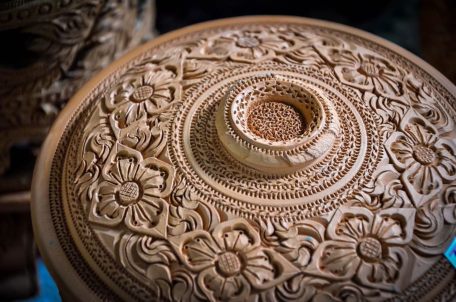 estilo de cerâmica tailandesa, -, tampa, cerâmica, tailandês, tradicional, arte, panela, cultura, argila