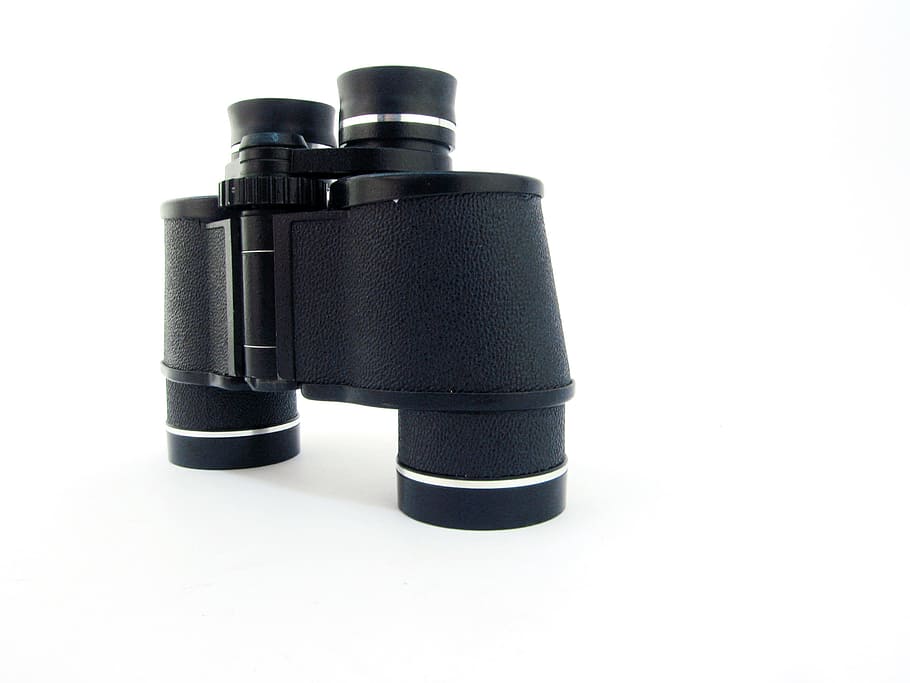 binoculars, optical, optics, watching, black, directly, equipment, hand-held, instrument, isolated