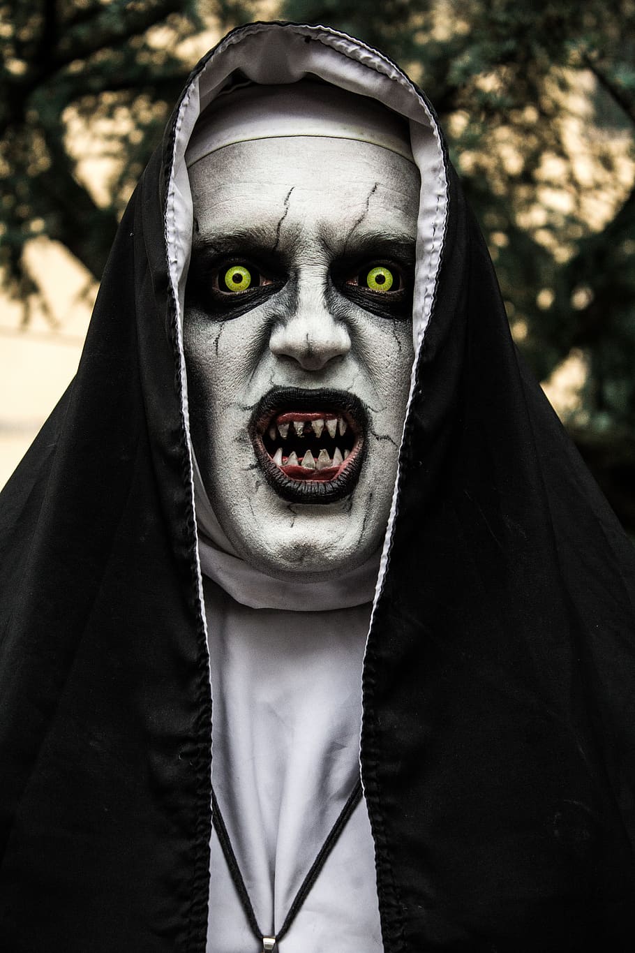 a freira, filme, horror, freira, estranho, assustador, dia das bruxas, apavorado, susto, traje