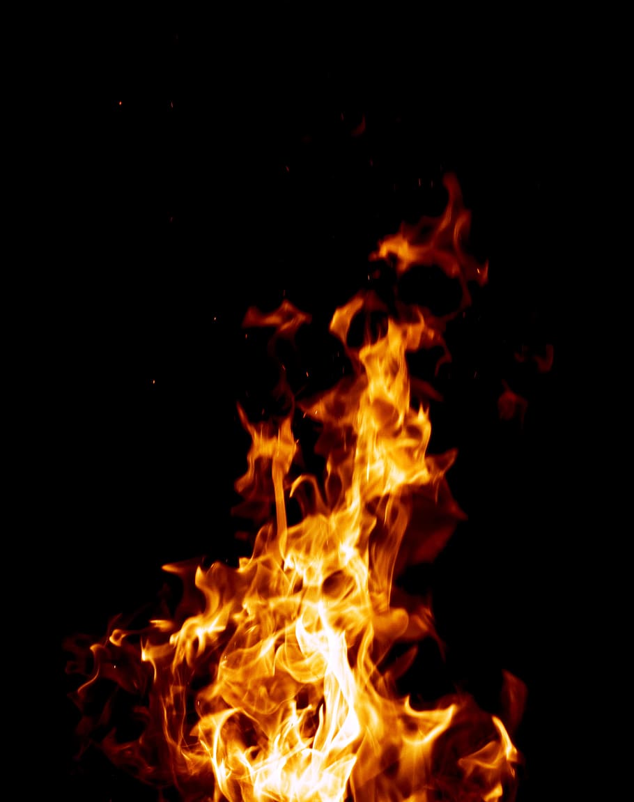 огонь, пламя, высокая температура, горячий, пылающий, сжигать, абстрактные, фон, красивая, полыхать