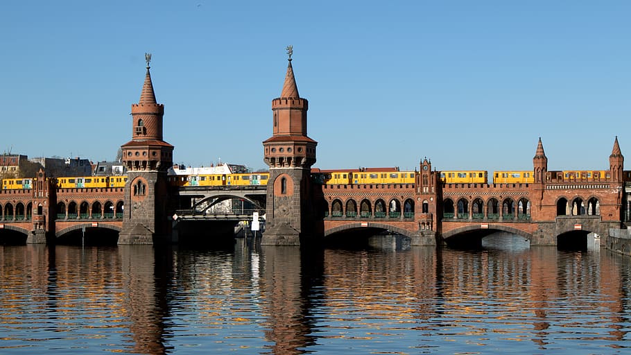 berlin, oberbaumbrücke, foya, jembatan, arsitektur, jerman, modal, sungai, kota, perairan