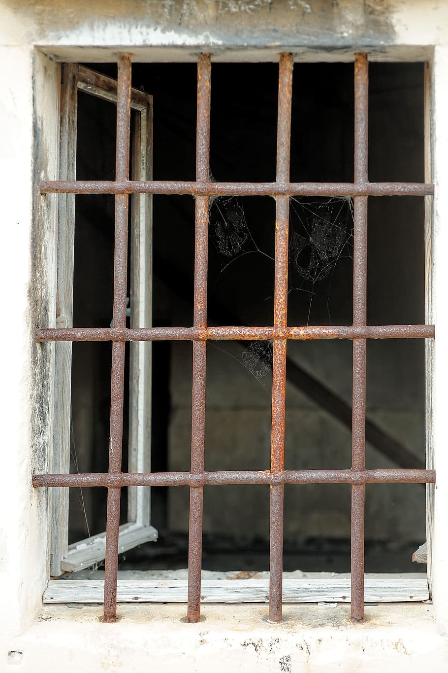 old, window, rusty, bars, architecture, detail, rust, opening, building, built structure