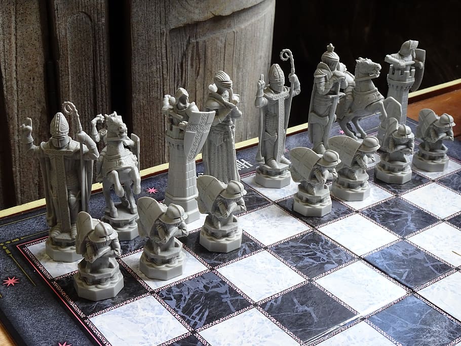 magic chess, chess, harry potter, play, chess game, enchanted, cult, farmers, play chess, black and white