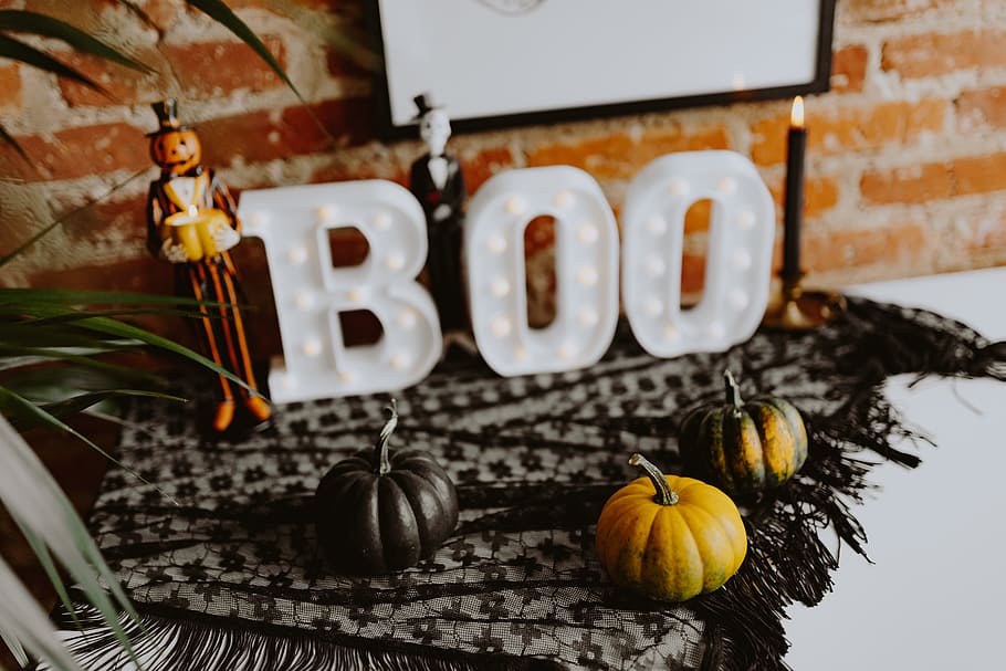 decoraciones de halloween, boo, letras, halloween, calabaza, celebración, otoño, decoración, octubre, comida