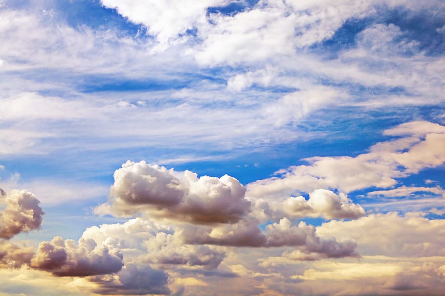 Aire, atmósfera, fondo, hermoso, azul, azul cielo, brillante, clima, nube, cloudscape