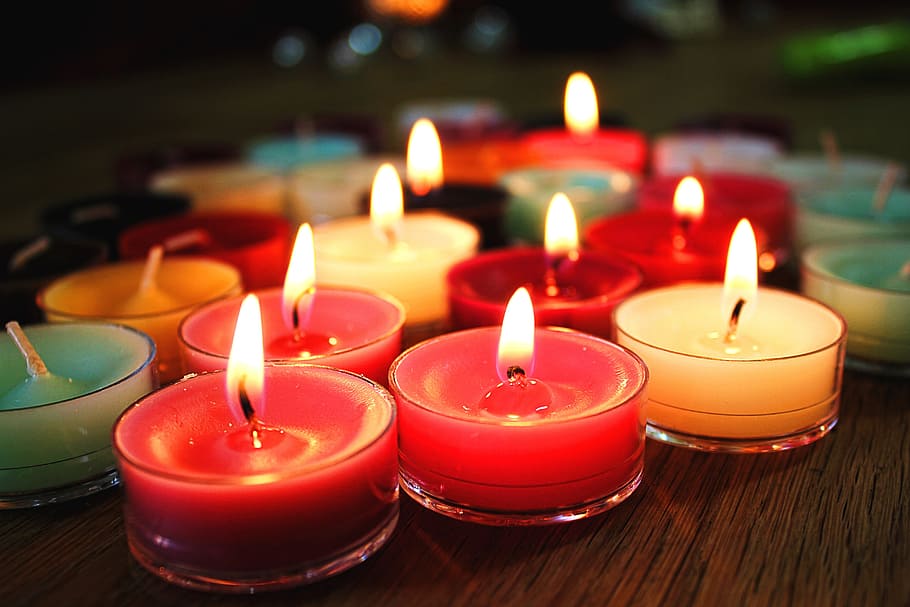 velas de natal, vários, natal, vela, queima, chama, fogo, fogo - fenômeno natural, dentro de casa, vermelho