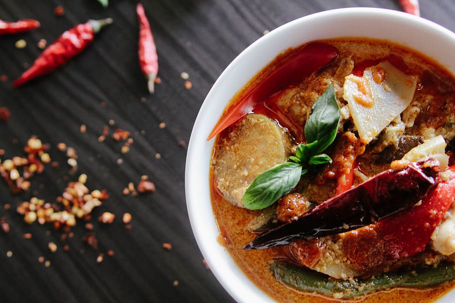 spicy soup, chili, red, soup, spice, spices, spicy, food, food and drink, healthy eating