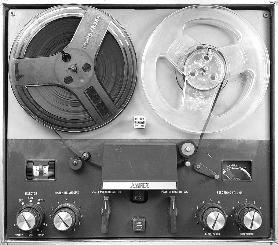 photography, reel, reel-to-reel, music, tape, record player record, dial, knob, analogue, stereo