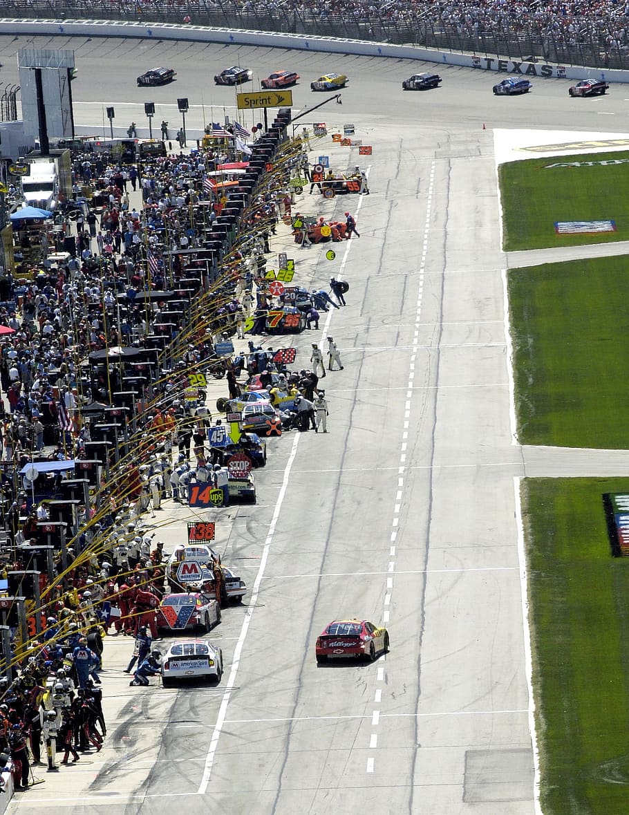 auto, race, racing, car, sport, nascar, activity, thrill, high angle view, crowd