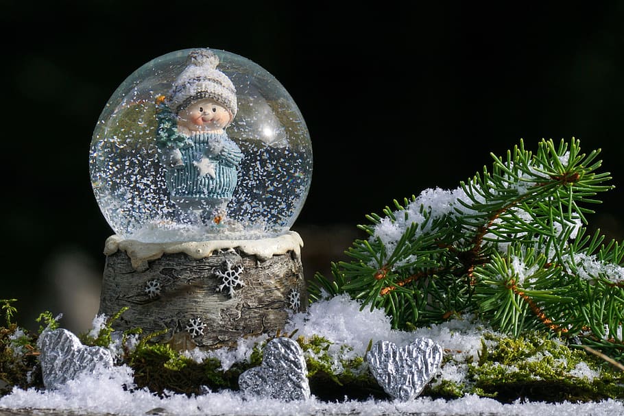 natal, bola salju, salju, musim dingin, waktu natal, dekorasi, kedatangan, salam natal, motif natal, dekorasi natal