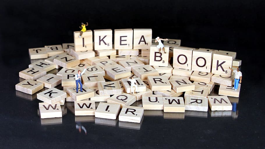book, kit, miniature figures, ikea, letters, puzzle, scrabble, printing, hobby, read