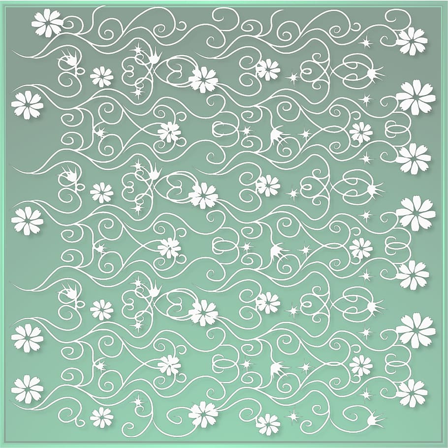 Design, floral, pattern, green, beautiful, graphics, backgrounds, floral pattern, green color, plant