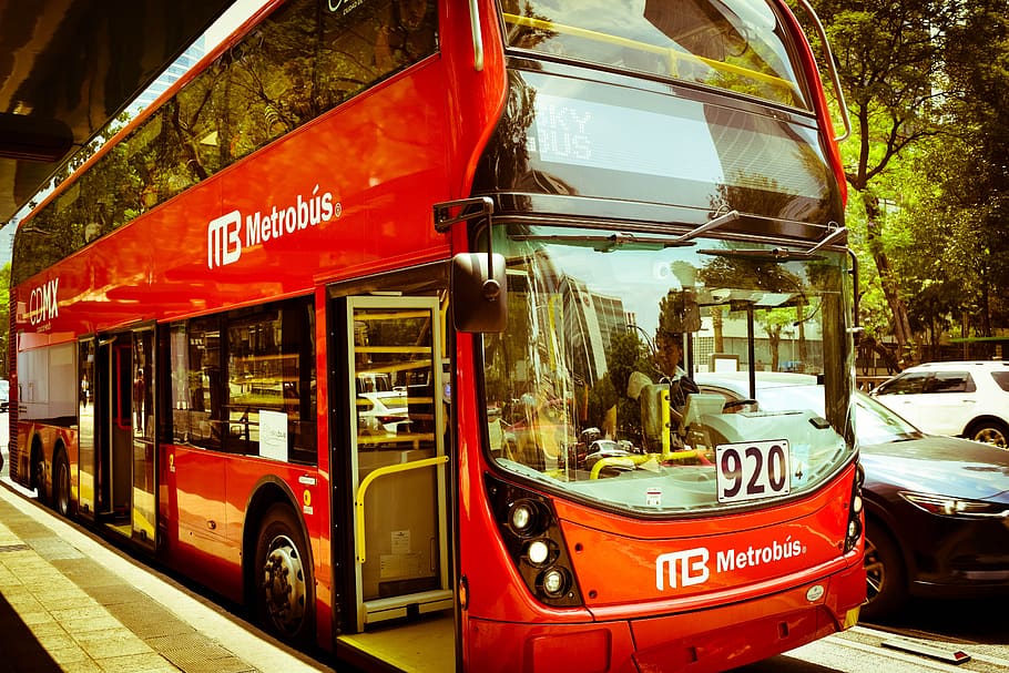 metrobus, autobús, rojo, cdmx, méxico, transporte, autobuses, ciudad, urbano, vehículo