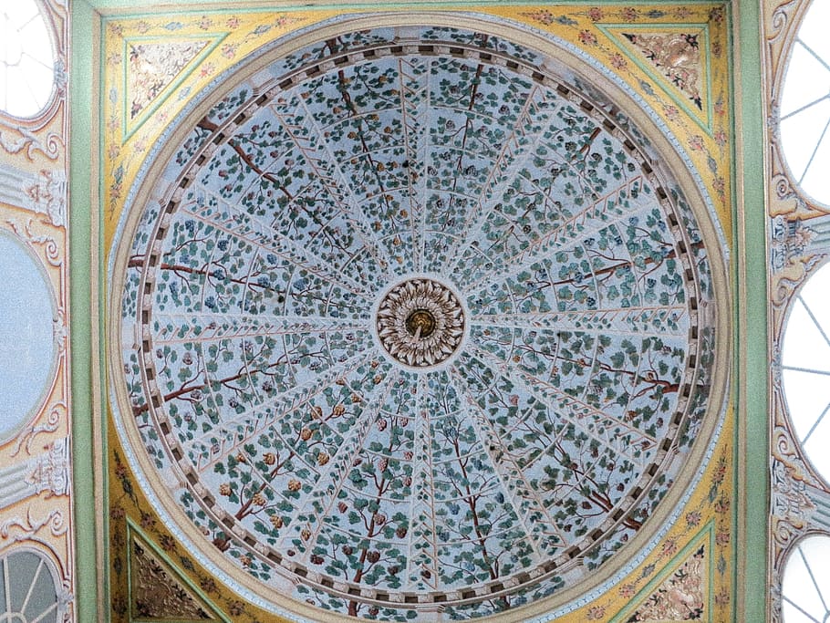 ceiling, TopkapÄ± Palace, Harem, Istanbul, Turkey, built structure, architecture, pattern, circle, building exterior