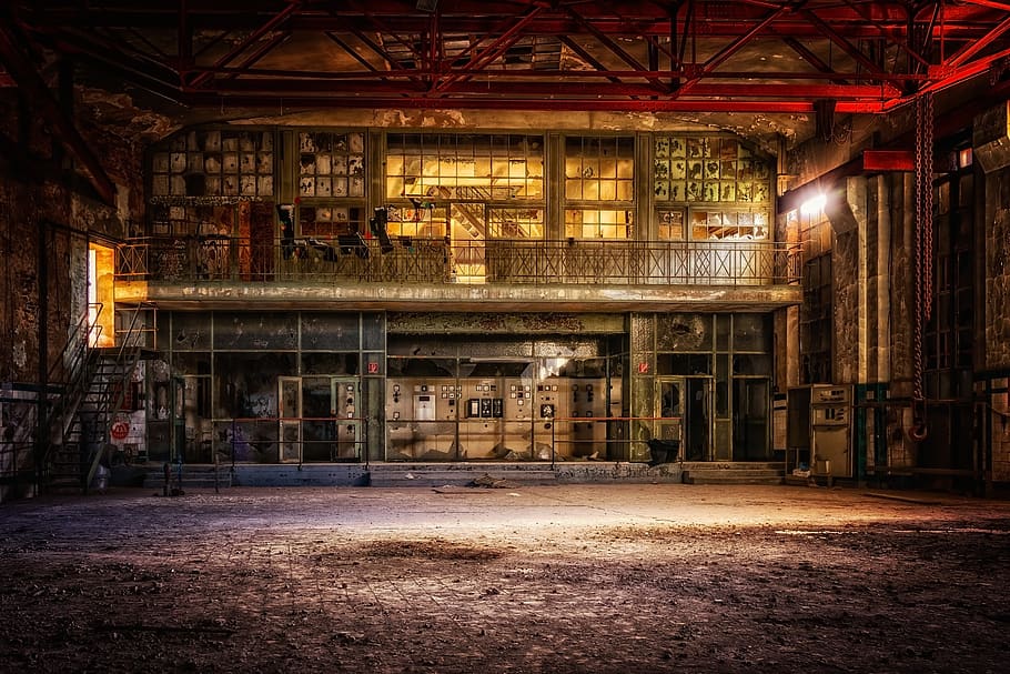 lost places, abandoned places, atmosphere, mood, mystical, masonry, abandoned, factory, hall, break up