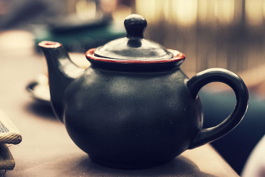 antiguo, anticuado, tetera, bebida, té, infusión de té, té - bebida caliente, comida y bebida, bebida caliente, en interiores