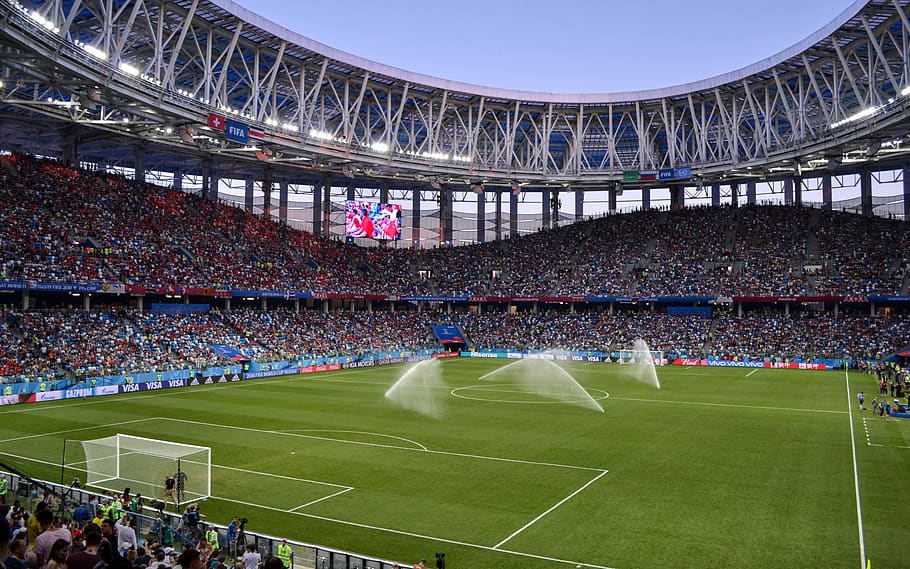 stadium, nizhniy novgorod, russia, football russia, football nizhniy novgorod, field, soccer field, football, sports, green