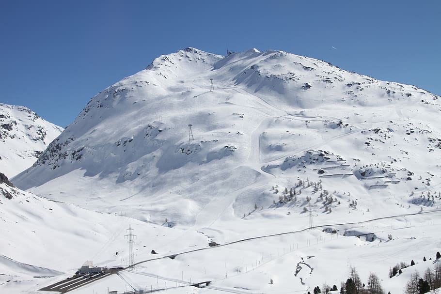 lagalb, bernina, switzerland, snow, winter, mountain railway, skiing, alpine, cable car, sport