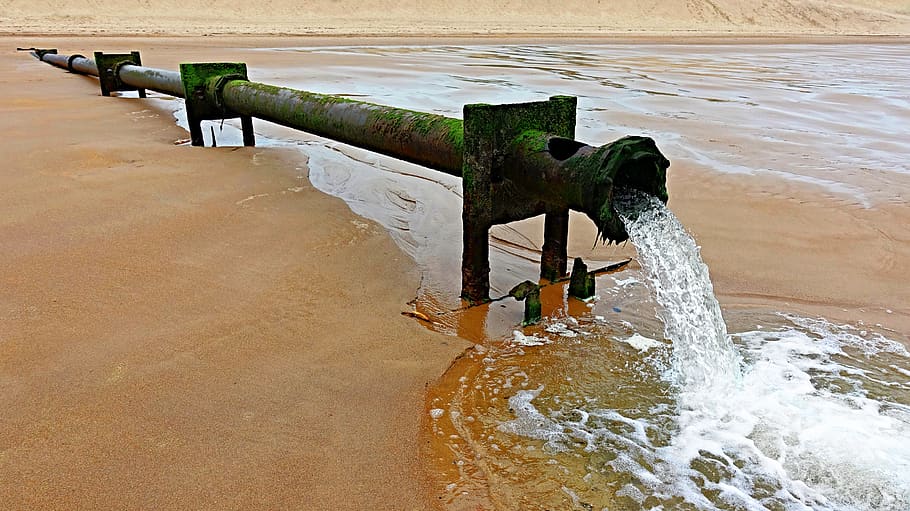 outfall, pipe, waste, water, effluent, industrial, industry, pollution, environment, chemical