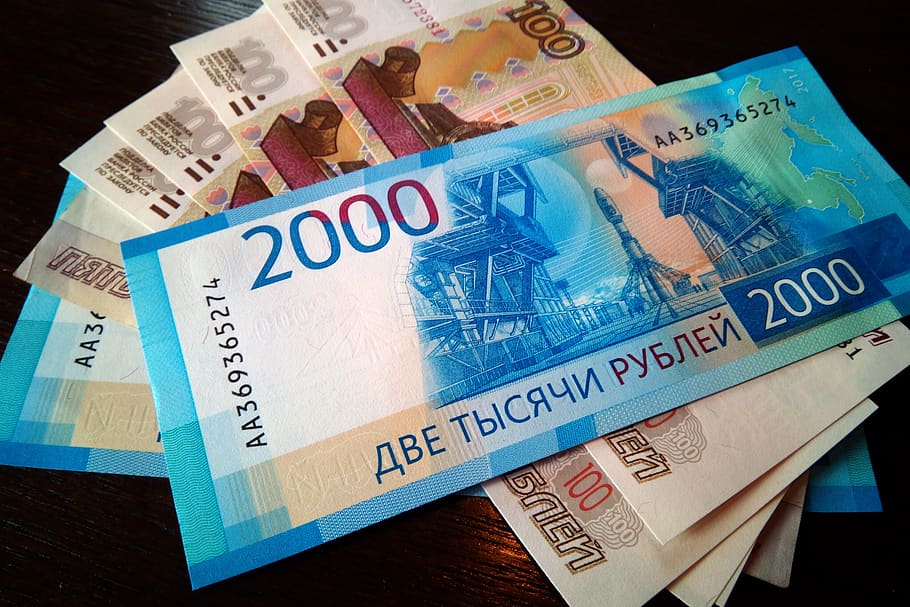 uang, uang kertas, mata uang, rubel, tagihan, bank, Rusia, bisnis, krisis, pendapatan