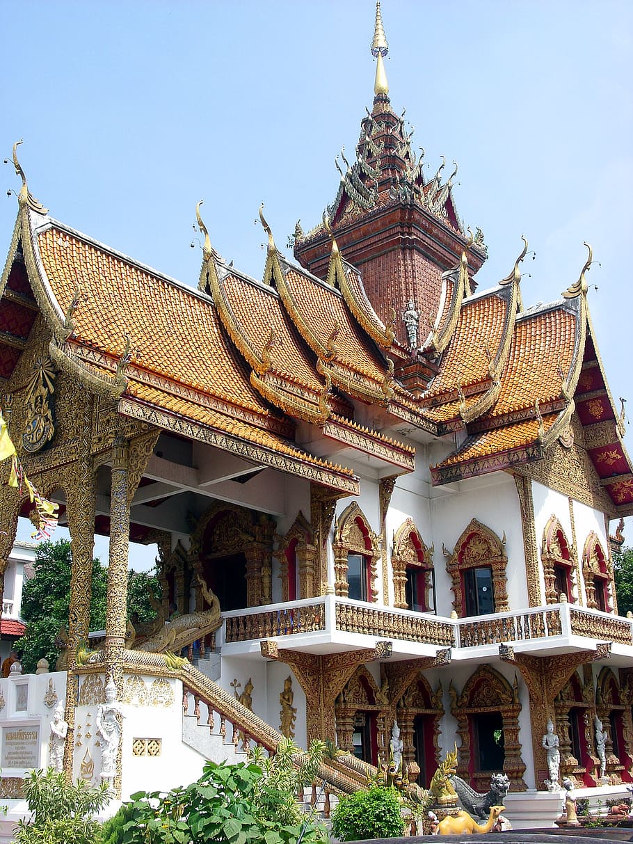 Templo budista de Wat Bupparam, Chiang Mai, Tailandia, Buda, budismo, budista, tailandés, Wat, Bupparam, bot