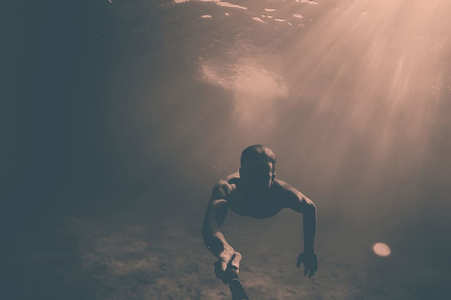 selfie bawah air, orang-orang, petualangan, penyelam, penyelaman, manusia, samudra, scuba, laut, selfie