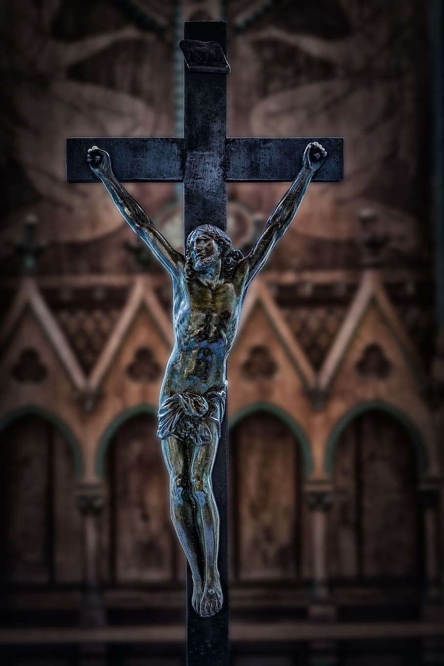 jesus, cross, crucifixion, crucifix, faith, church, isenbüttel, good friday, religion, architecture