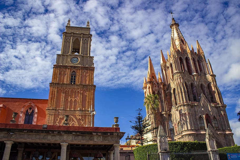 mexico, colonial city, architecture, church, cathedral, sky, tourism, built structure, building exterior, place of worship