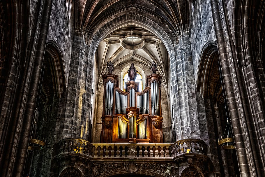 organ, instrument, cathedral, church, church organ, music, organ whistle, religion, chapel, historically