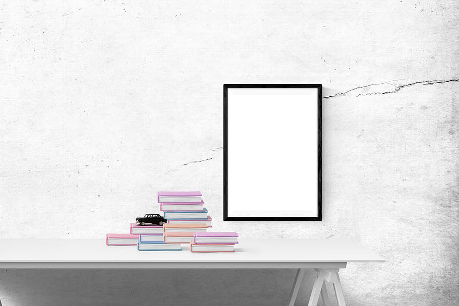 poster mockup, poster, book, wall, frame, template, interior, mockup, canvas, gallery