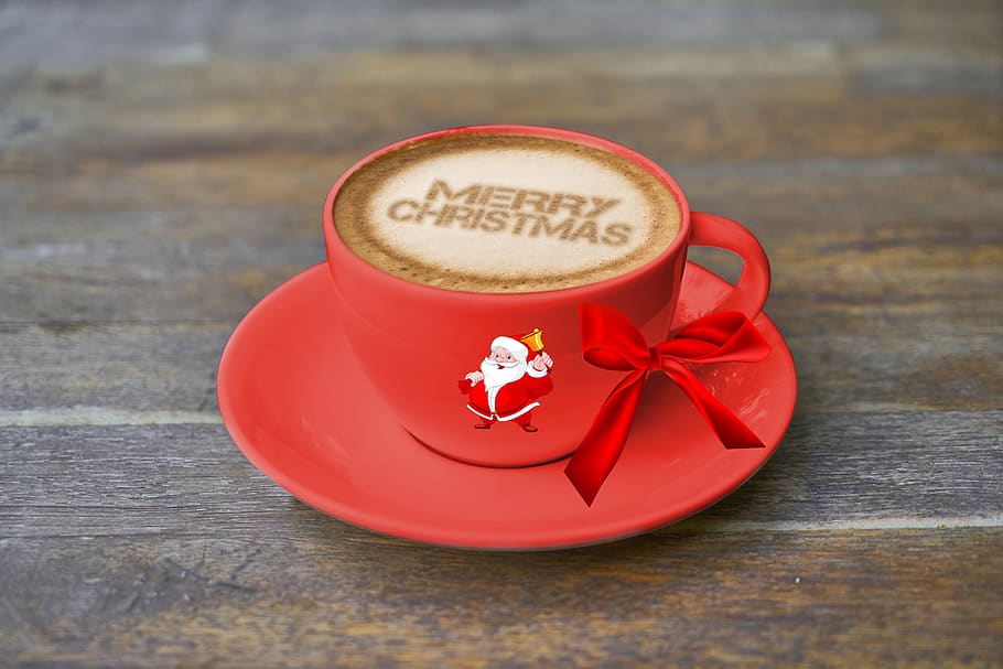 advent, christmas, christmas time, december, delicious, santa claus, coffee, red, table, celebration