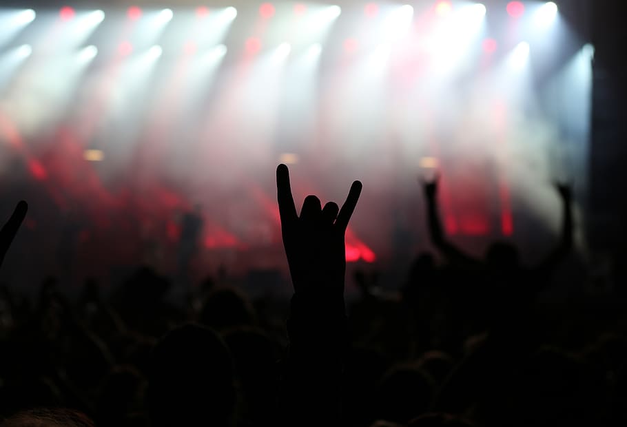 rock, metal, concierto, gesto, dedo, personajes, saludo de satanás, cuernos de diablo, heavy metal, festival