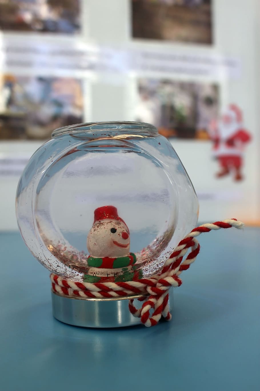 globo de neve de natal, boneco de neve, dentro, natal, neve, globo, globo de neve, vidro, decoração, cena
