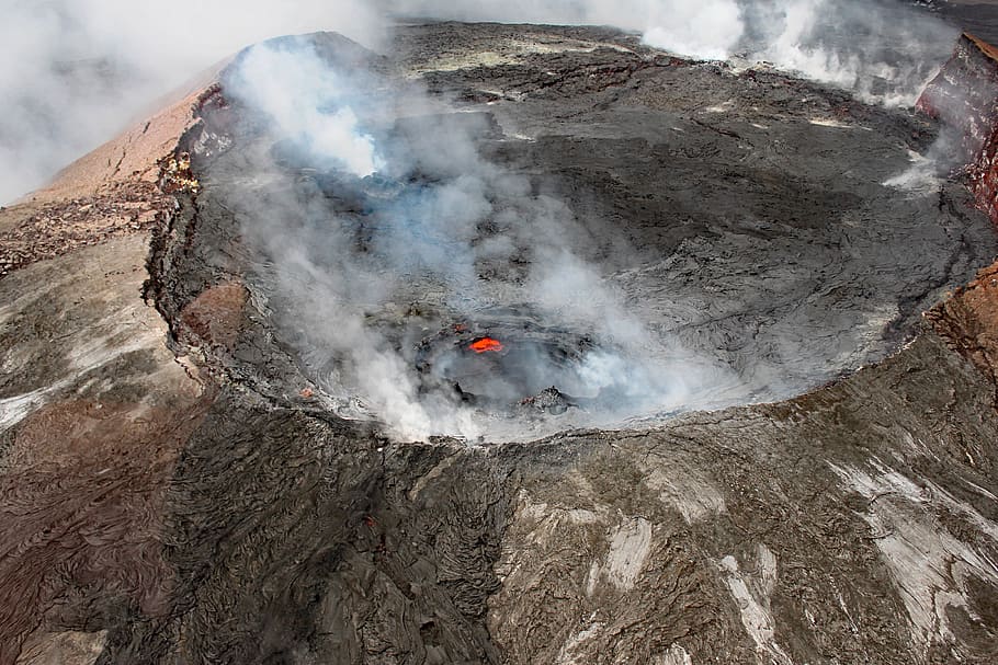 kilauea, volcano, hawaii, national park, outdoors, volcanoes, volcanic, geology, mountain, smoke - physical structure