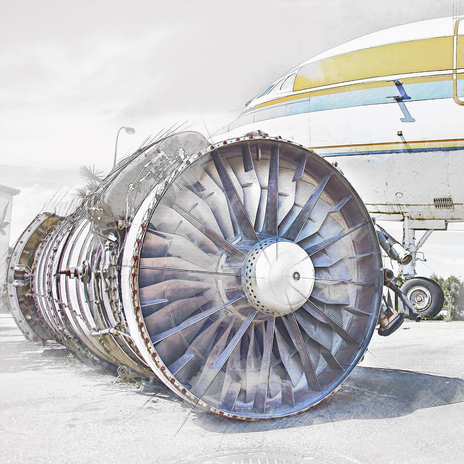 turbine, airplane, machine, engine, aircraft, plane, transport, travel, technology, cargo