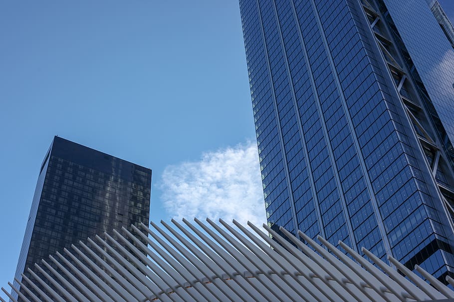 pusat perdagangan dunia, satu pusat dunia, new york, arsitektur, pencakar langit, bangunan, kota, manhattan, amerika, nyc