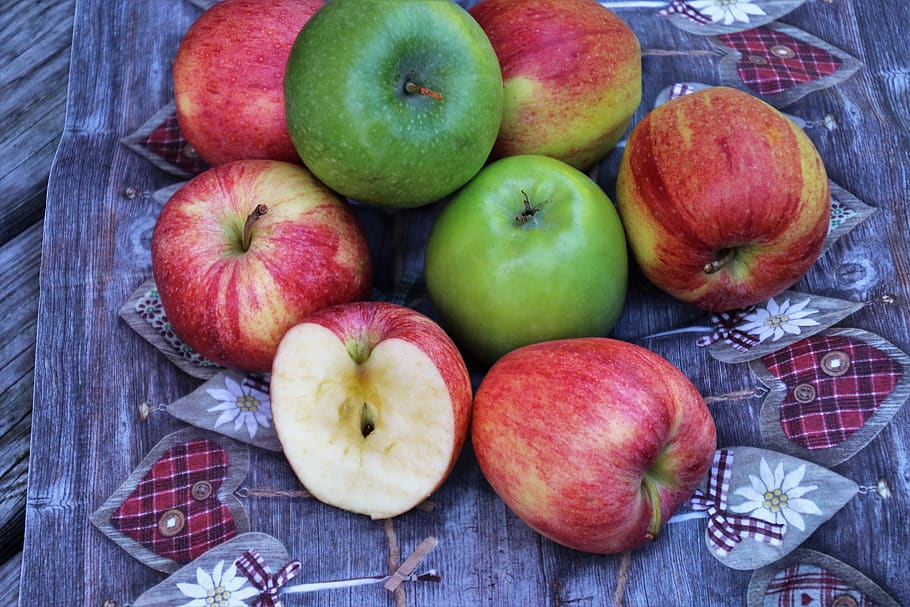 manzanas, madura, otoño, delicioso, fresco, degustación, bio, fruta, dieta, manzana