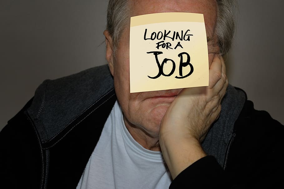 post-it, bulletin board, pensioners, work, looking for a job, stickies, list, man, face, memory